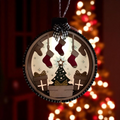 Personalized Lighted Christmas Tree Ornament with Stockings and custom names