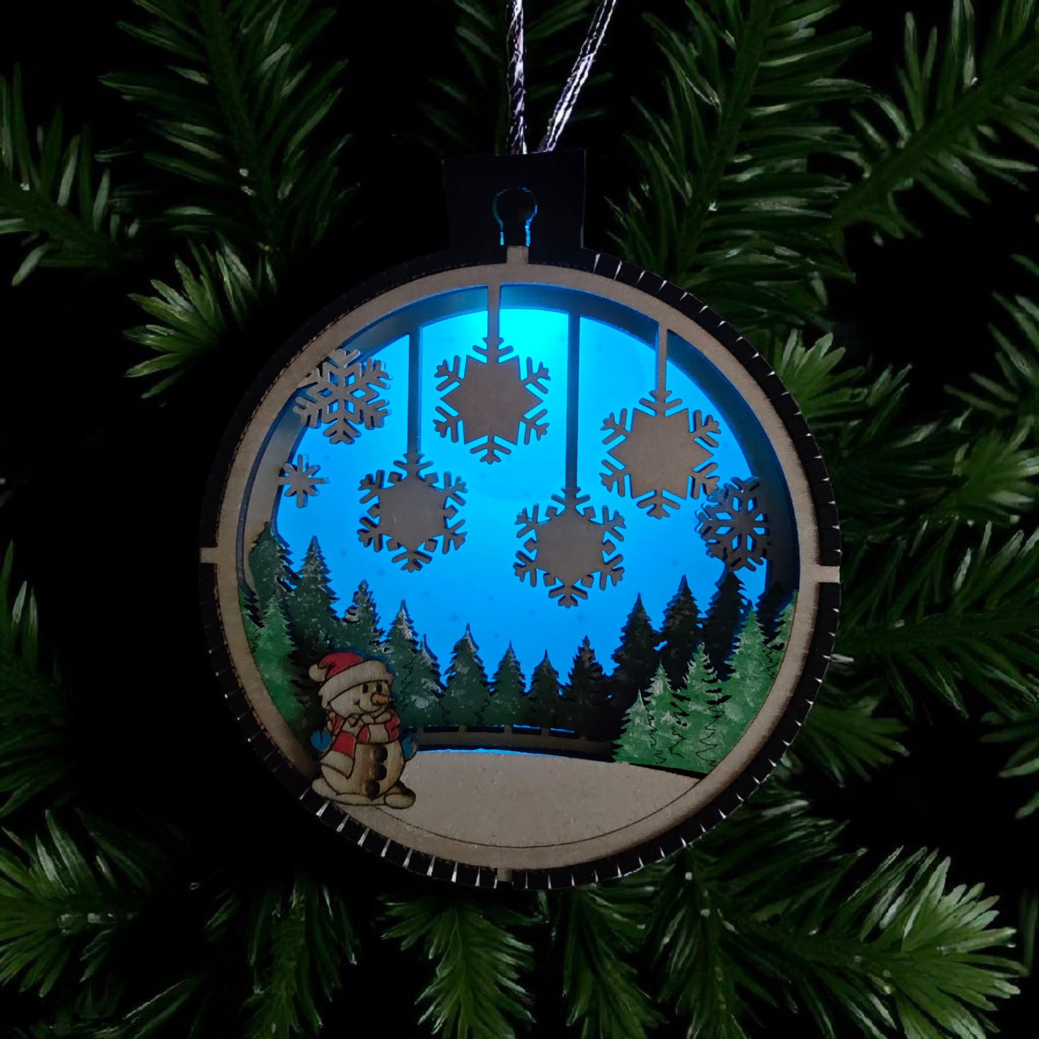 Personalized Lighted Snowflake Family Ornament with custom names