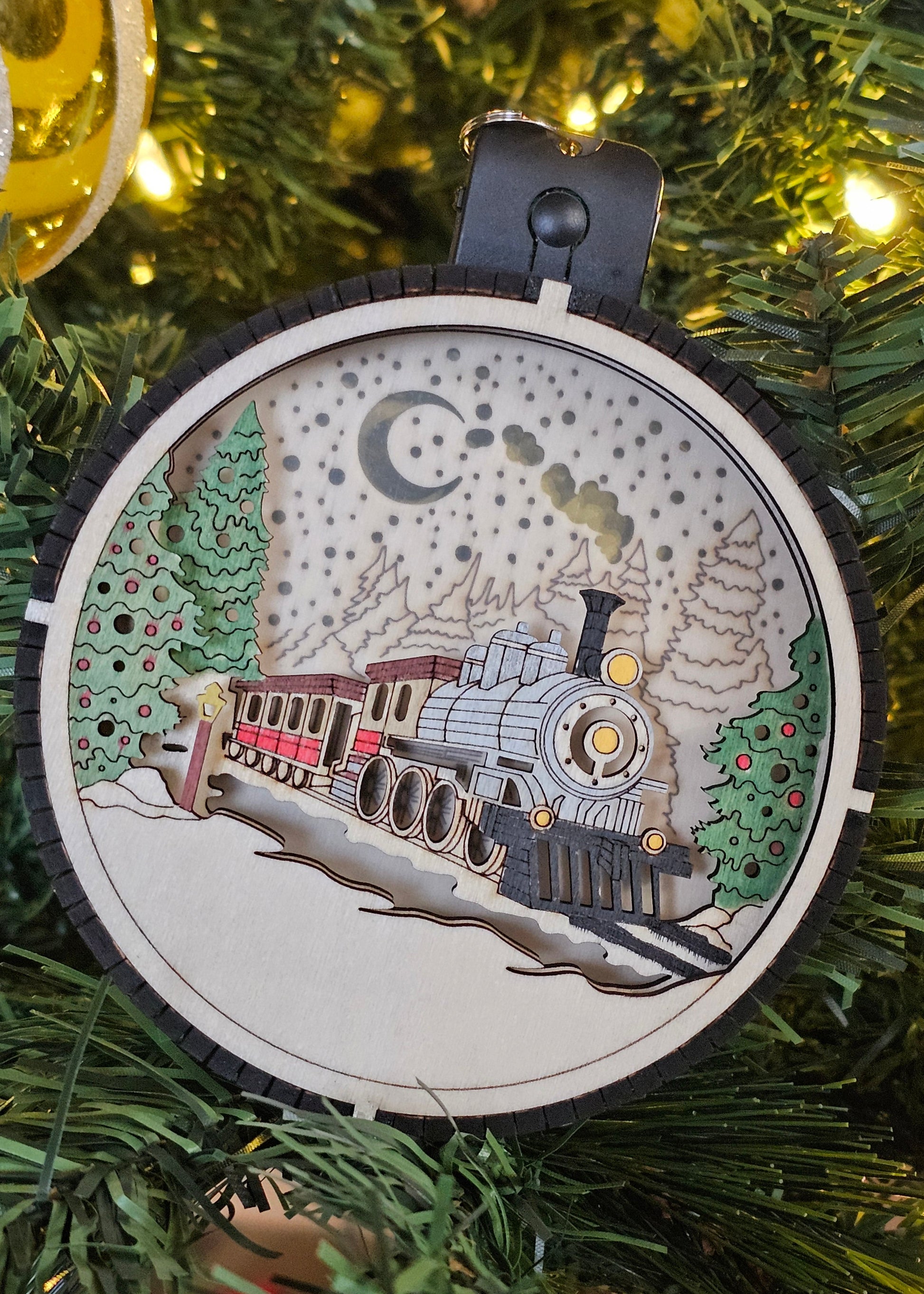 Lighted Train Christmas Ornament – Glowing Holiday Decor for Tree or Gift Giving