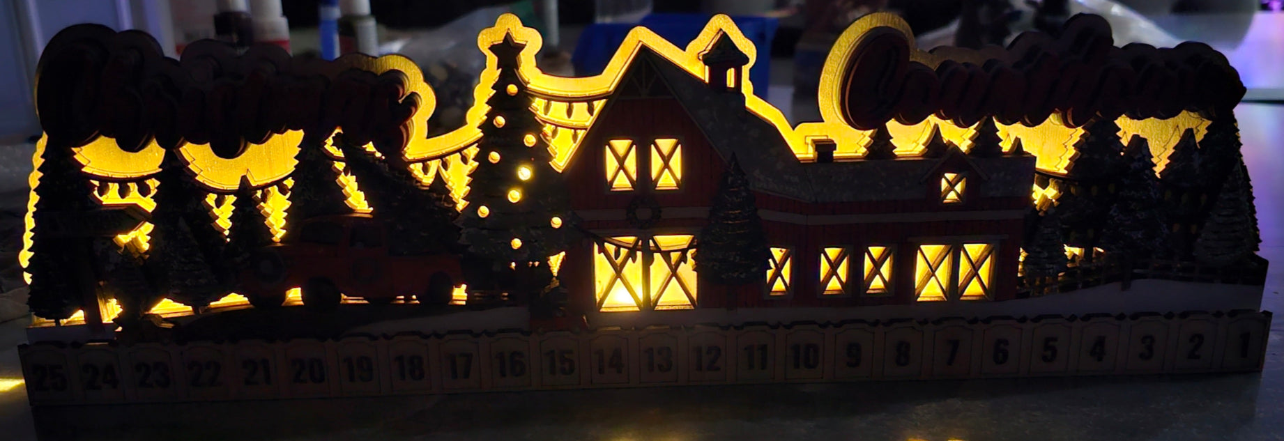 Barn Advent Calendar – Rustic Christmas Countdown Display