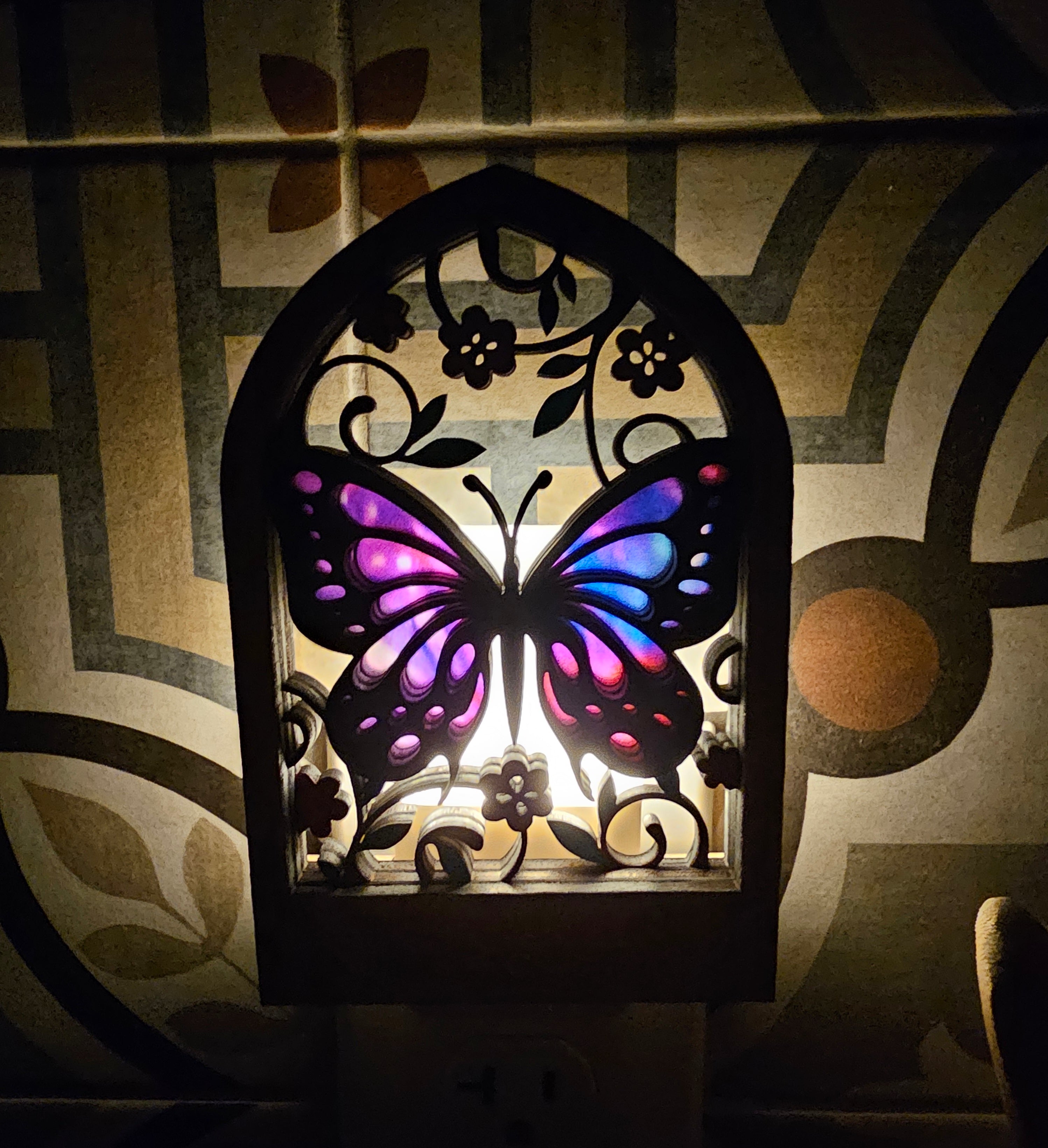 Butterfly Night Light with dusk to dawn sensor, soft glow design