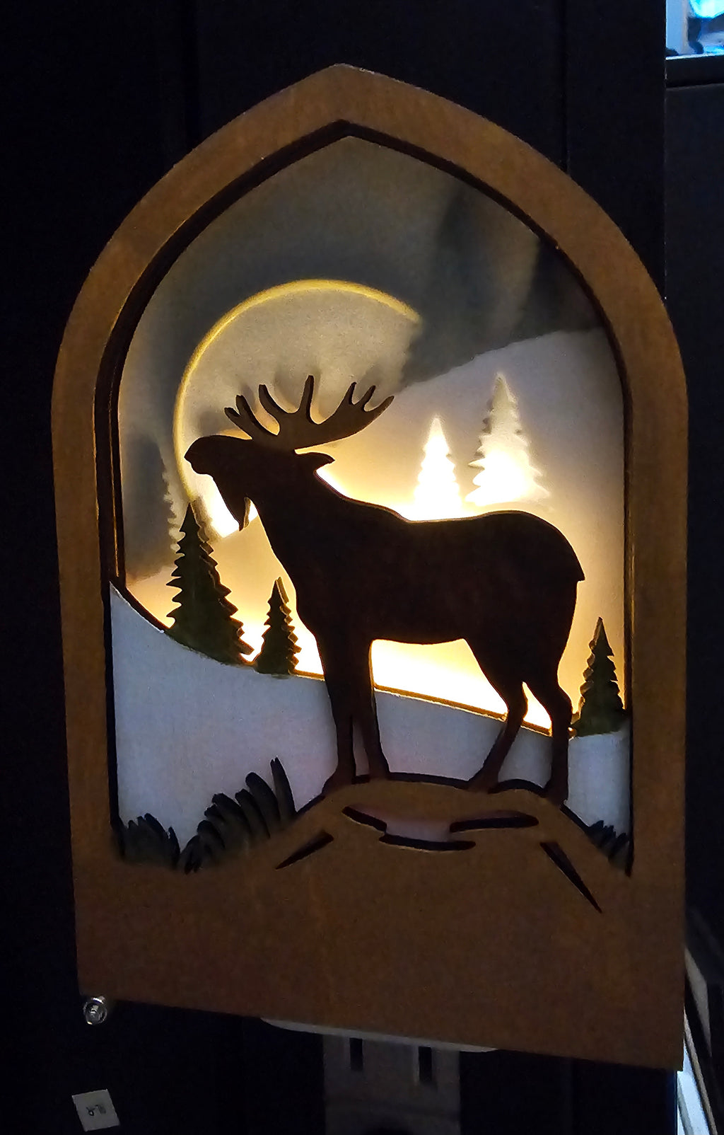 Rustic Moose Night Light