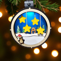 Personalized Family Christmas Ornament with Stars, custom names