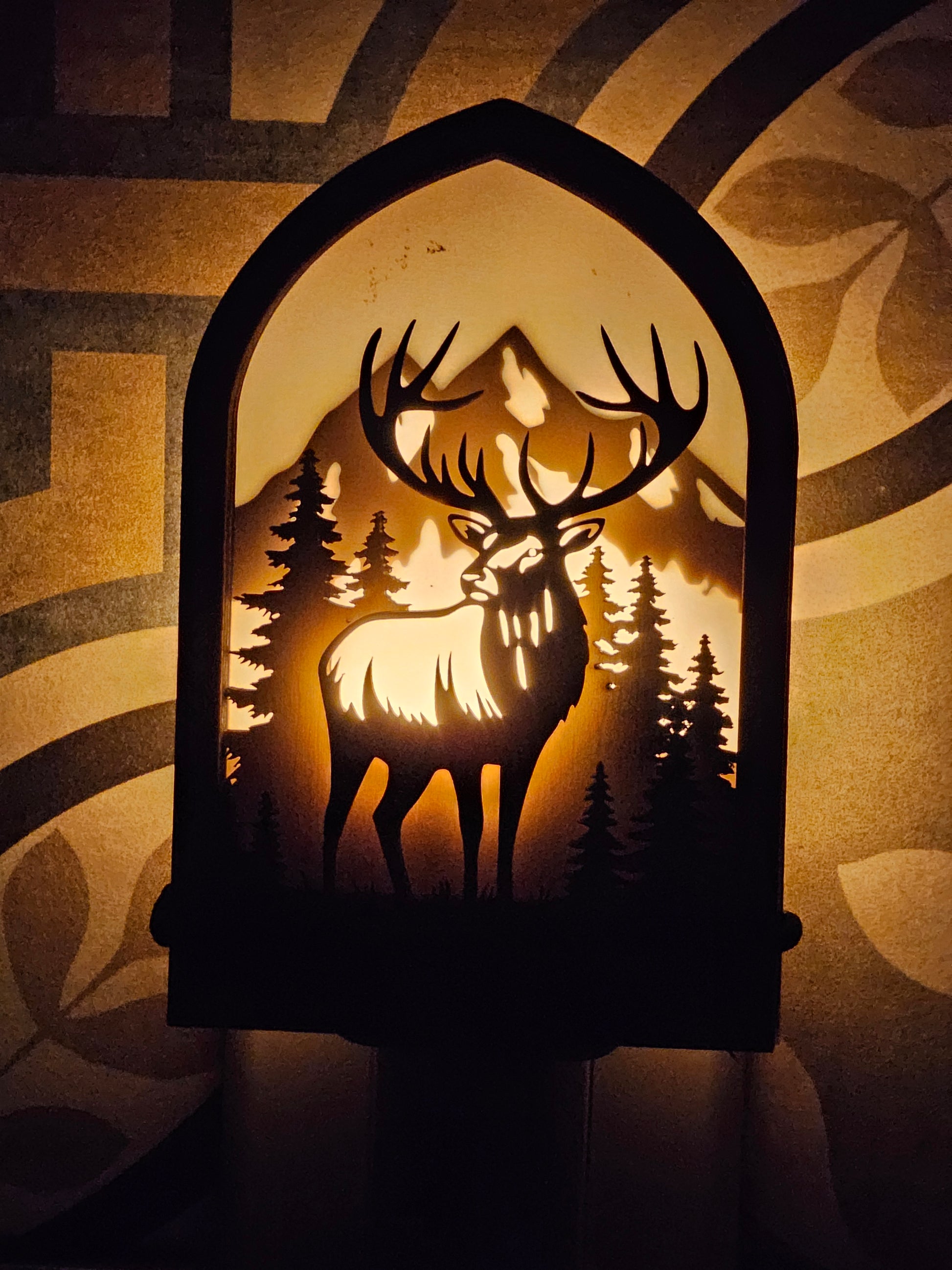 Rustic Elk Night Light