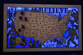 Lighted Sasquatch Travel Map with Bigfoot design and LED lighting