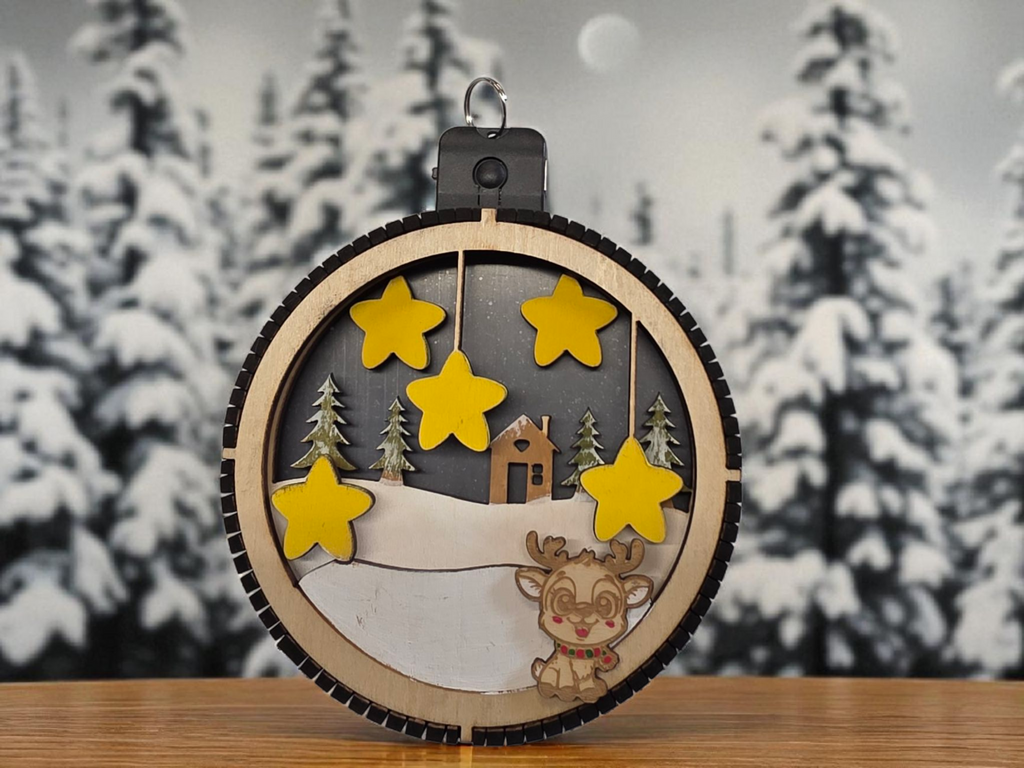Personalized Family Christmas Ornament with Stars