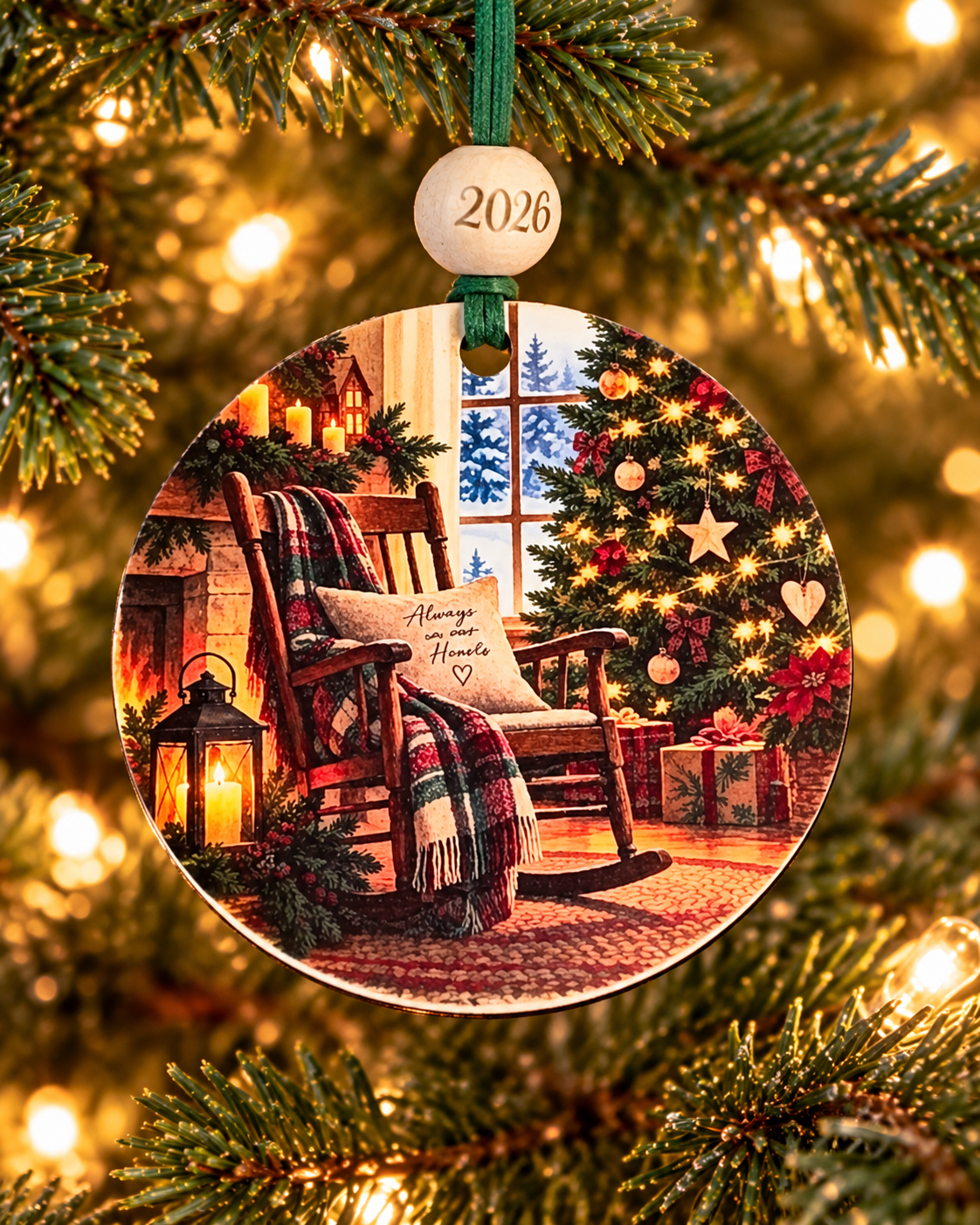 Cozy Rocking Chair Christmas Ornament 2026 – Fireside Home Ornament