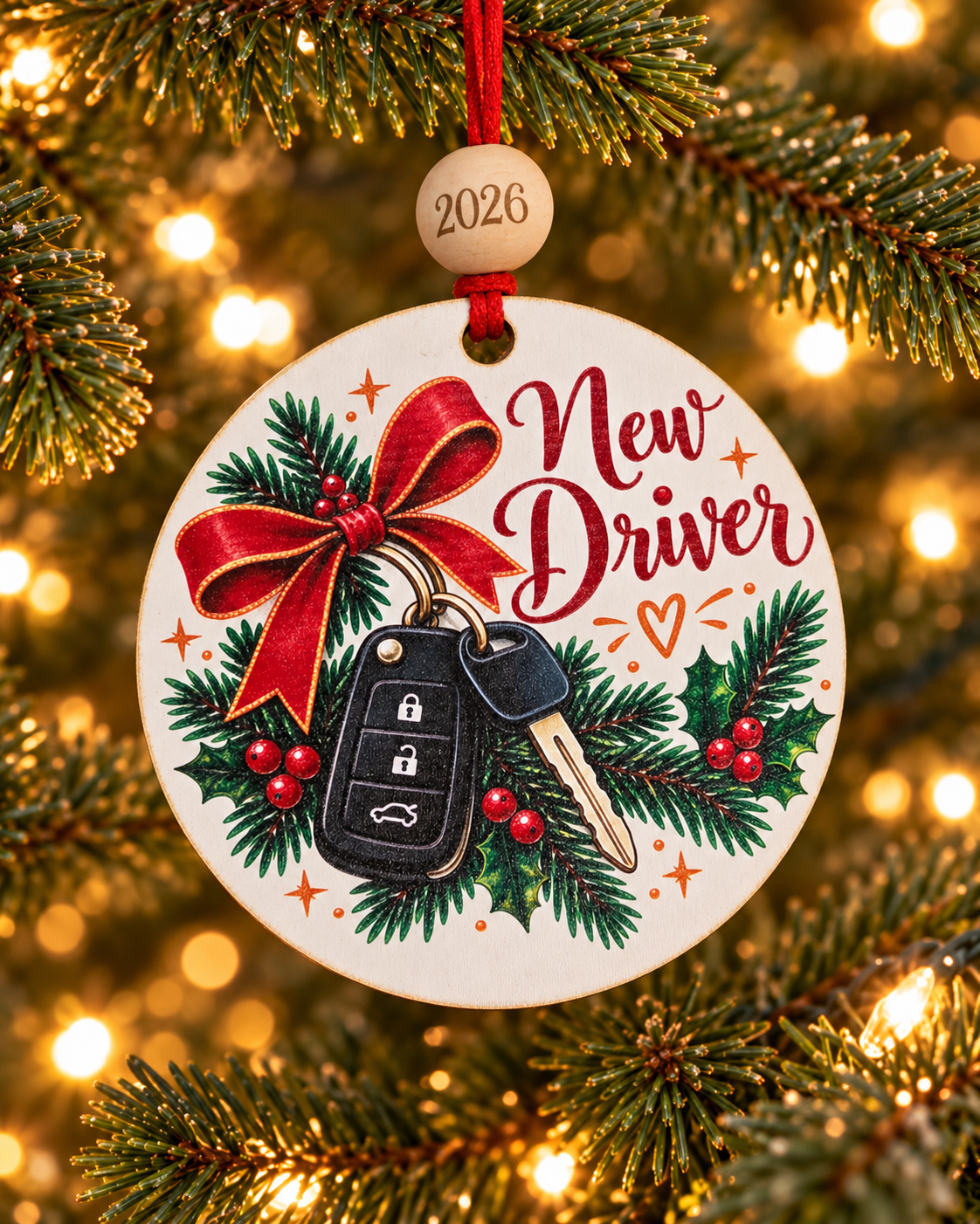 New Driver Christmas Ornament 2026 – Car Keys Teen Driver Gift