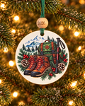 Hiking Christmas Ornament 2026 – Boots, Backpack & Mountains Hiker Gift