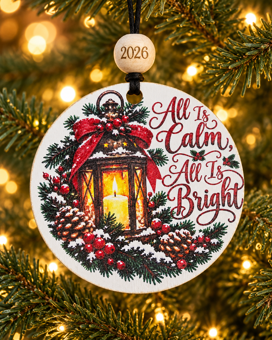 All Is Calm, All Is Bright Lantern Christmas Ornament 2026