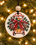 Vintage Sled Christmas Ornament 2026 – Buffalo Plaid Bow Sled Ornament