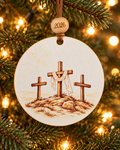 Three Crosses Christmas Ornament 2026 – Christian Faith Sketch Ornament