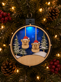 Personalized Lighted Bear Christmas Ornament, custom family keepsake