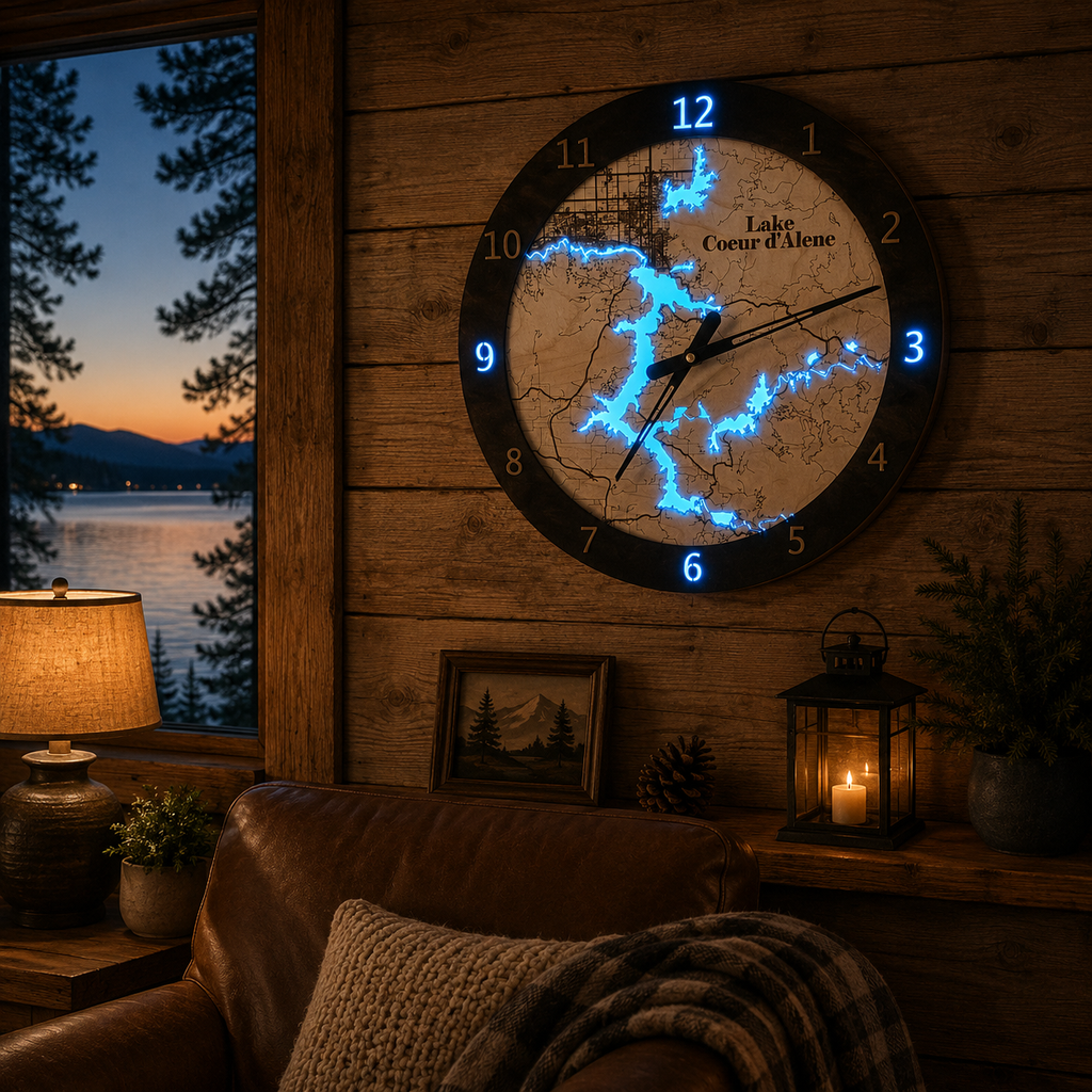 Lake Coeur d'Alene Clock, close-up detail
