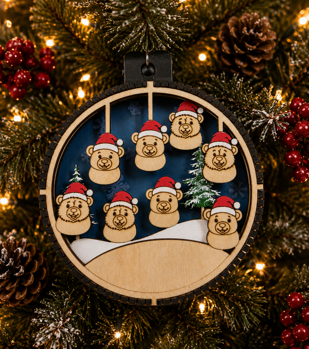 Personalized Bear Christmas Ornament packaging