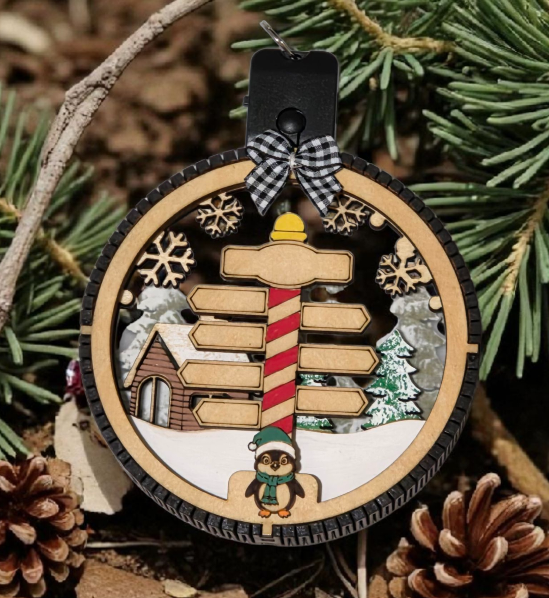 Personalized Lighted North Pole Ornament, additional angle