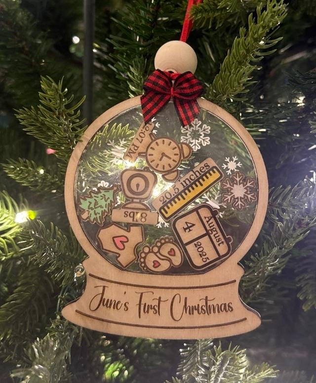 Baby’s First Christmas Ornament – Snow Globe